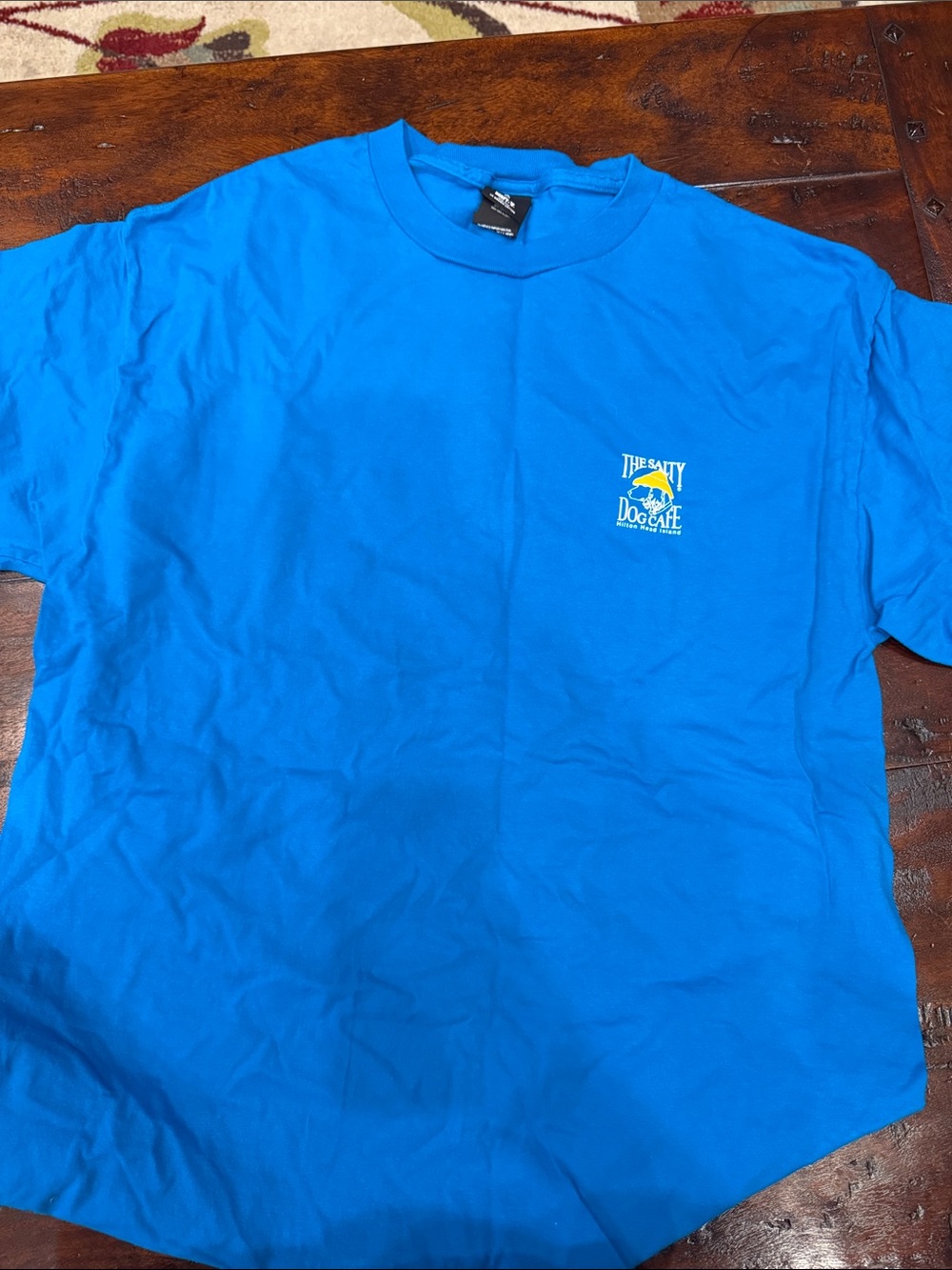 Hanes Salty Dog Bright Blue Crewneck Tee unisex size large